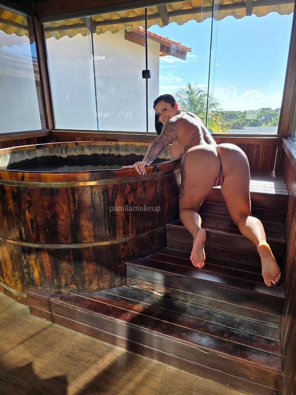 Husband was calling to his friends to see this