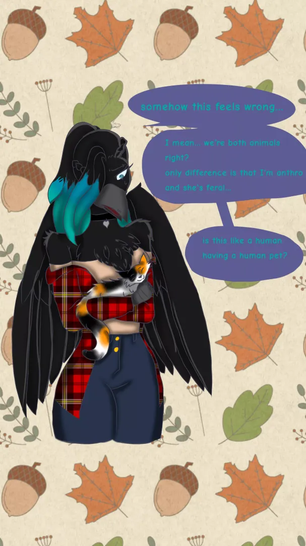 I drew my new fursona, River The Raven ✨