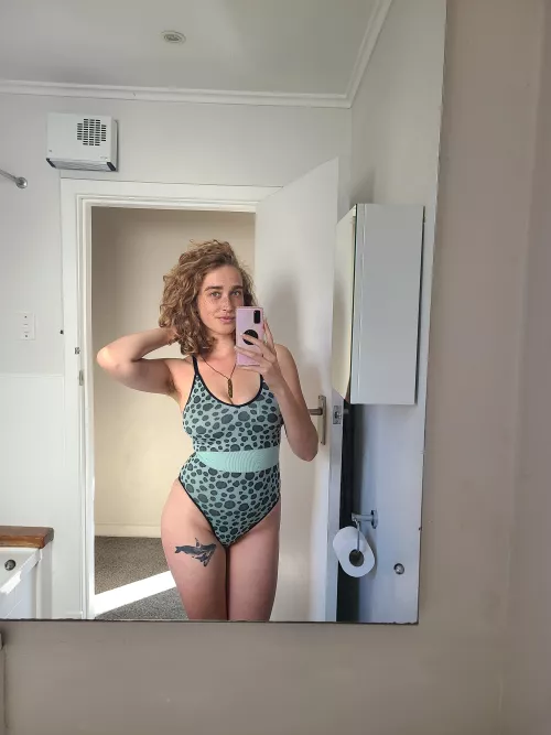 I feel cute in my new one piece :)