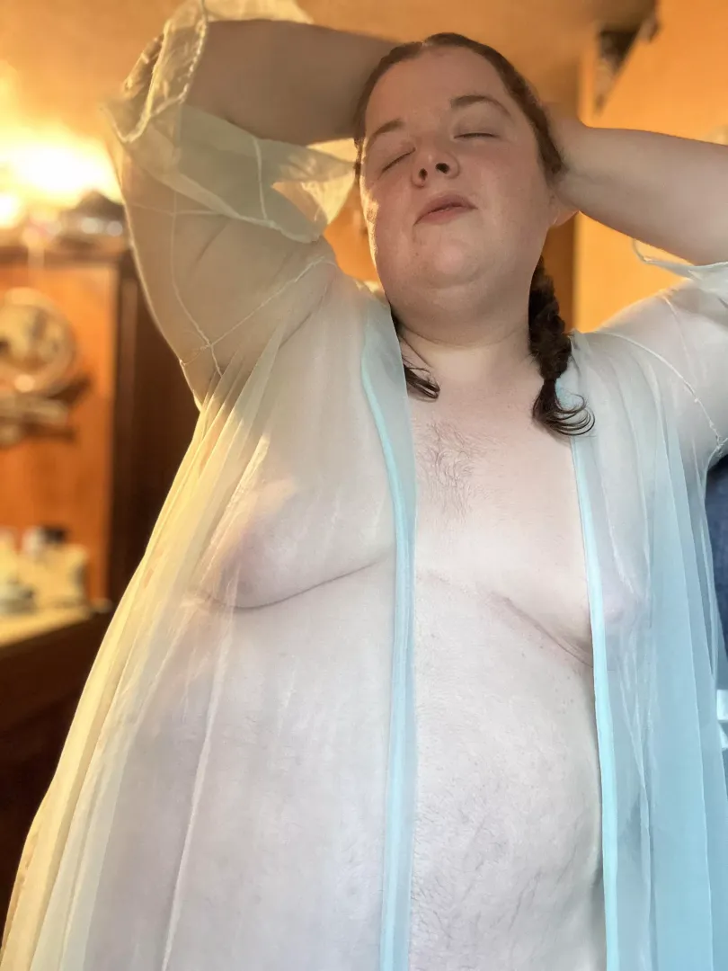I feel ethereal in this vintage robe tbh haha