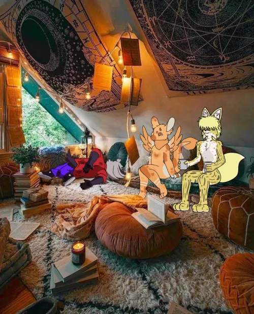 I had to join this hangout, the vibe seems just too cozy :3