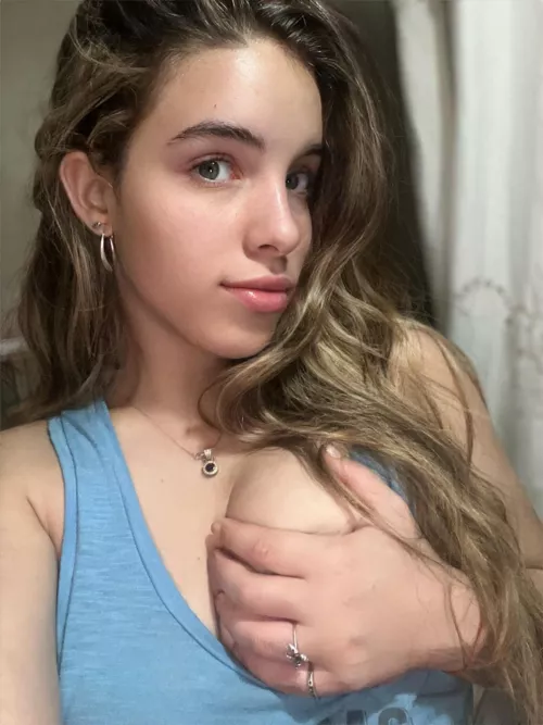 I just couldn't resist getting my tits out... wish you were here with me