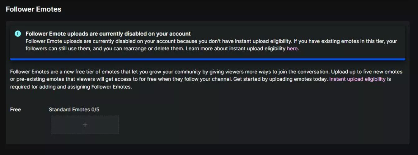 i just got Affiliated this morning, just finished the the tax information and payout method and now to the fun free emotes that everyone can use….. why do i get this message? i’m confused.