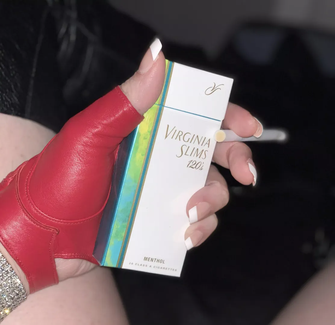 I just love the feelings of pleasure that come over me with every ciggie - Virginia Slims 120s