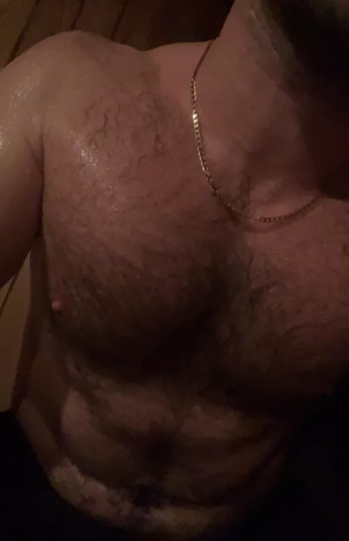 I know all the guys in the sauna want to fuck the hairy jock