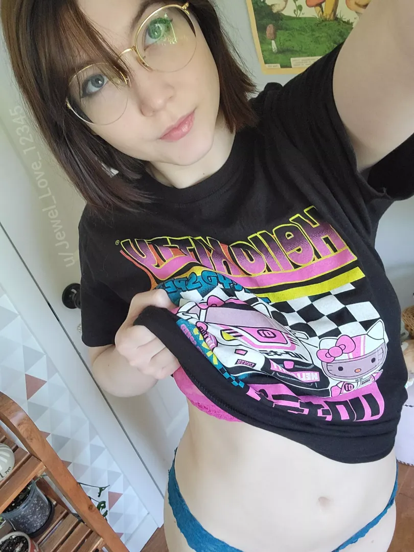 I love matching my bra and panties to my shirt