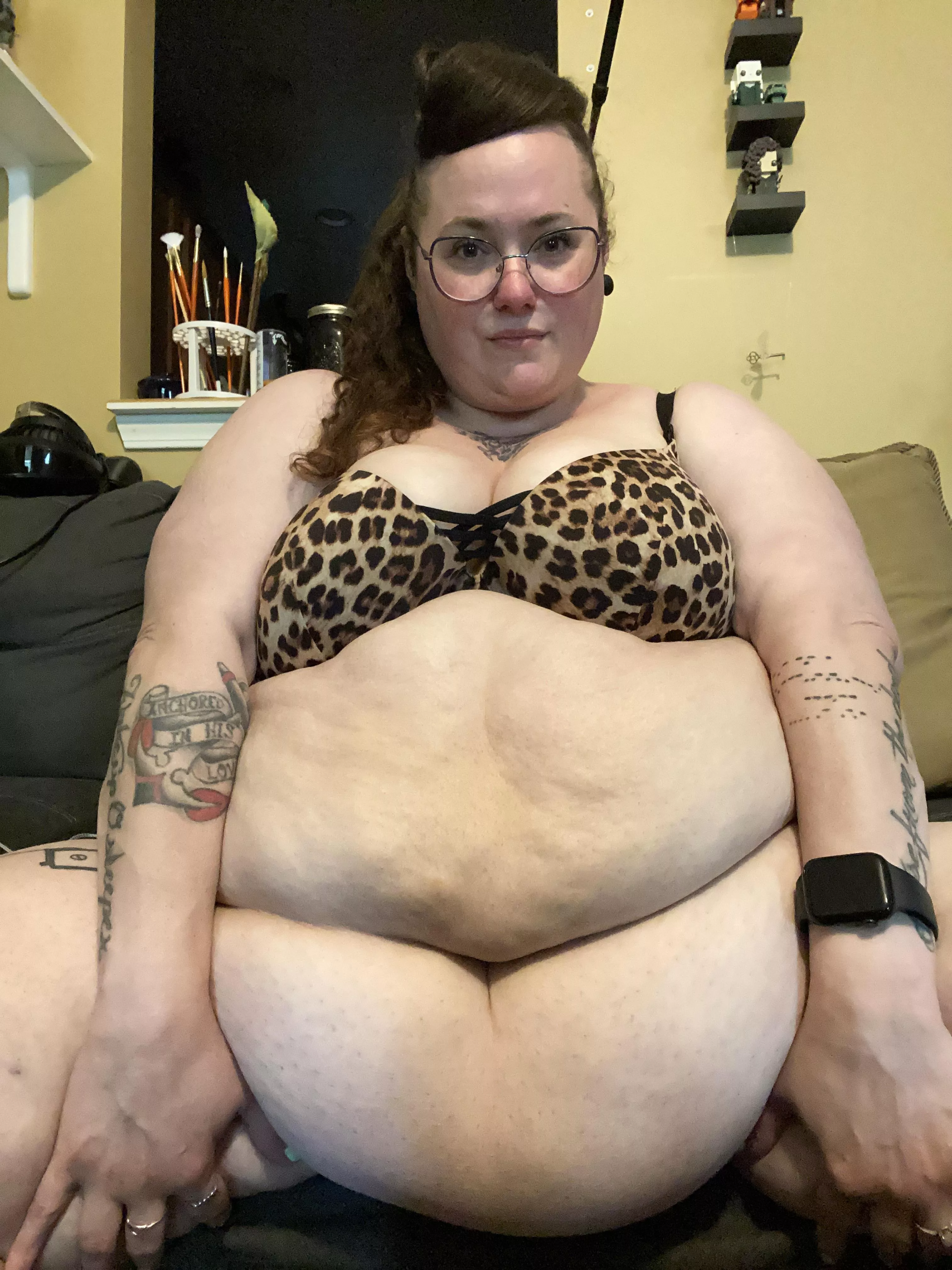 I love my big luscious soft belly. Do you want a tatse?