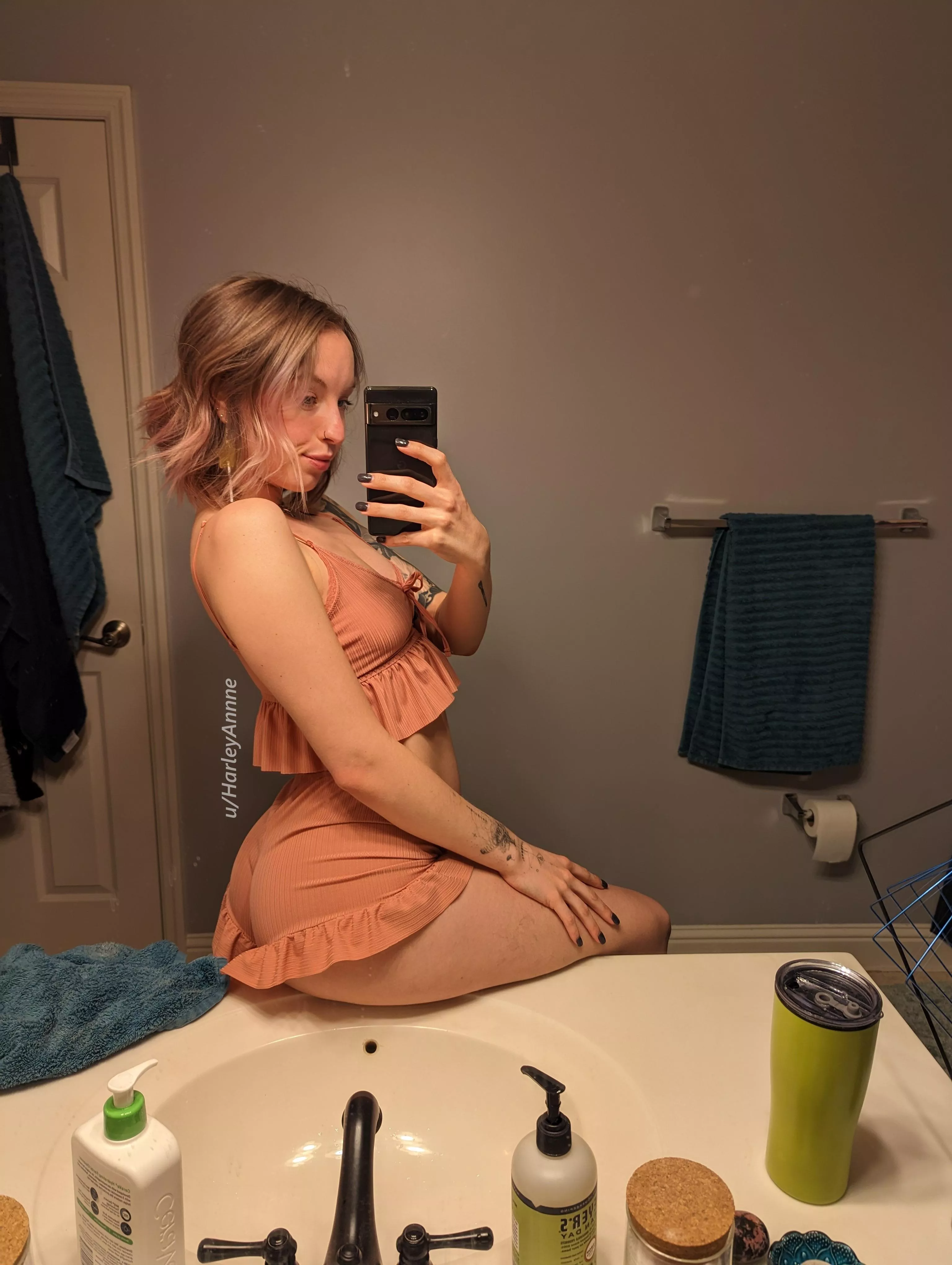 I love my new little crop top pajama set