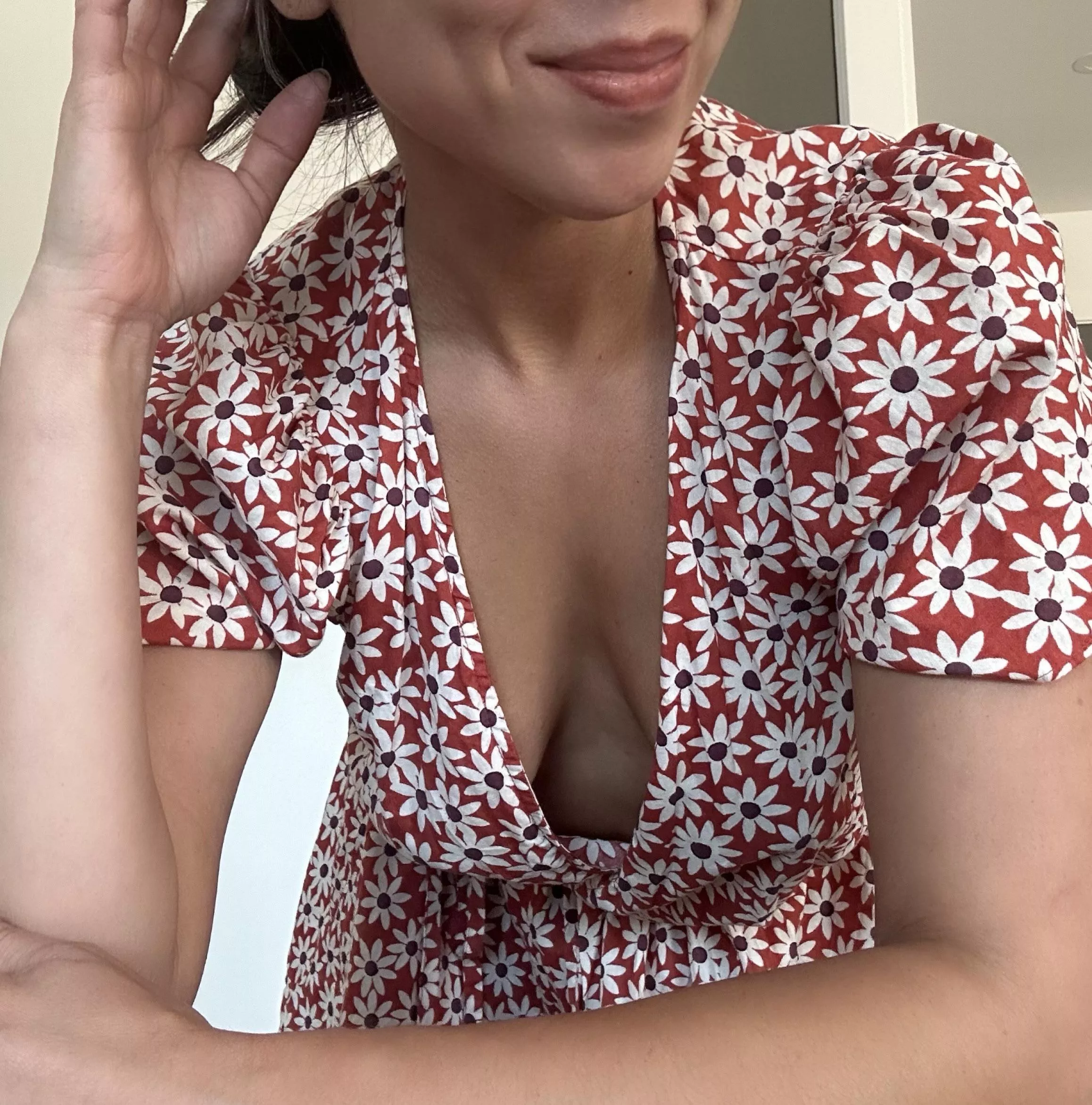 I love not wearing a bra under my dress 