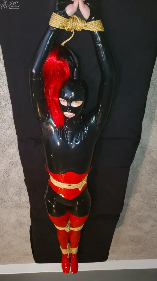 I love the feeling of being stretched out then tied tightly with rope. What you can't see is a toy deep in each of my holes! [OC]
