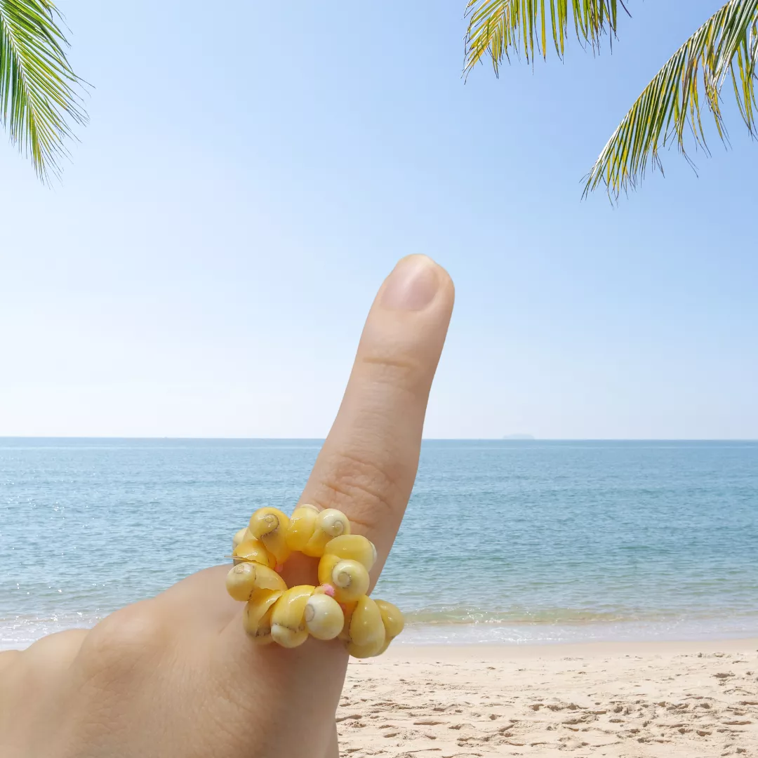 I made a seashell ring inspired by the beach