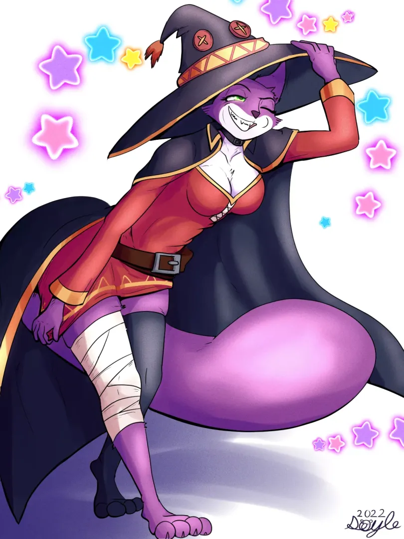 I was always a little bit inspired by Megumin when I made Najima, so here's this in honor of that! (Art by me!)