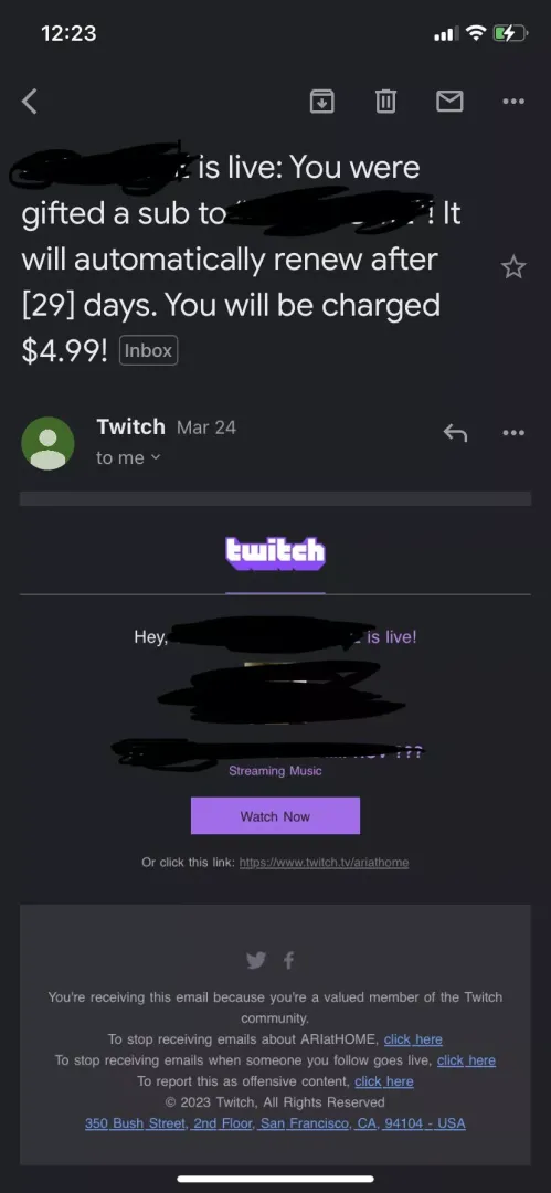 I was gifted a sub and it says it will auto-renew. Don’t know why