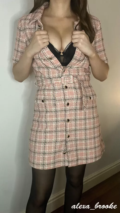 I wonder if anyone will notice the lingerie under my dress today 🤭