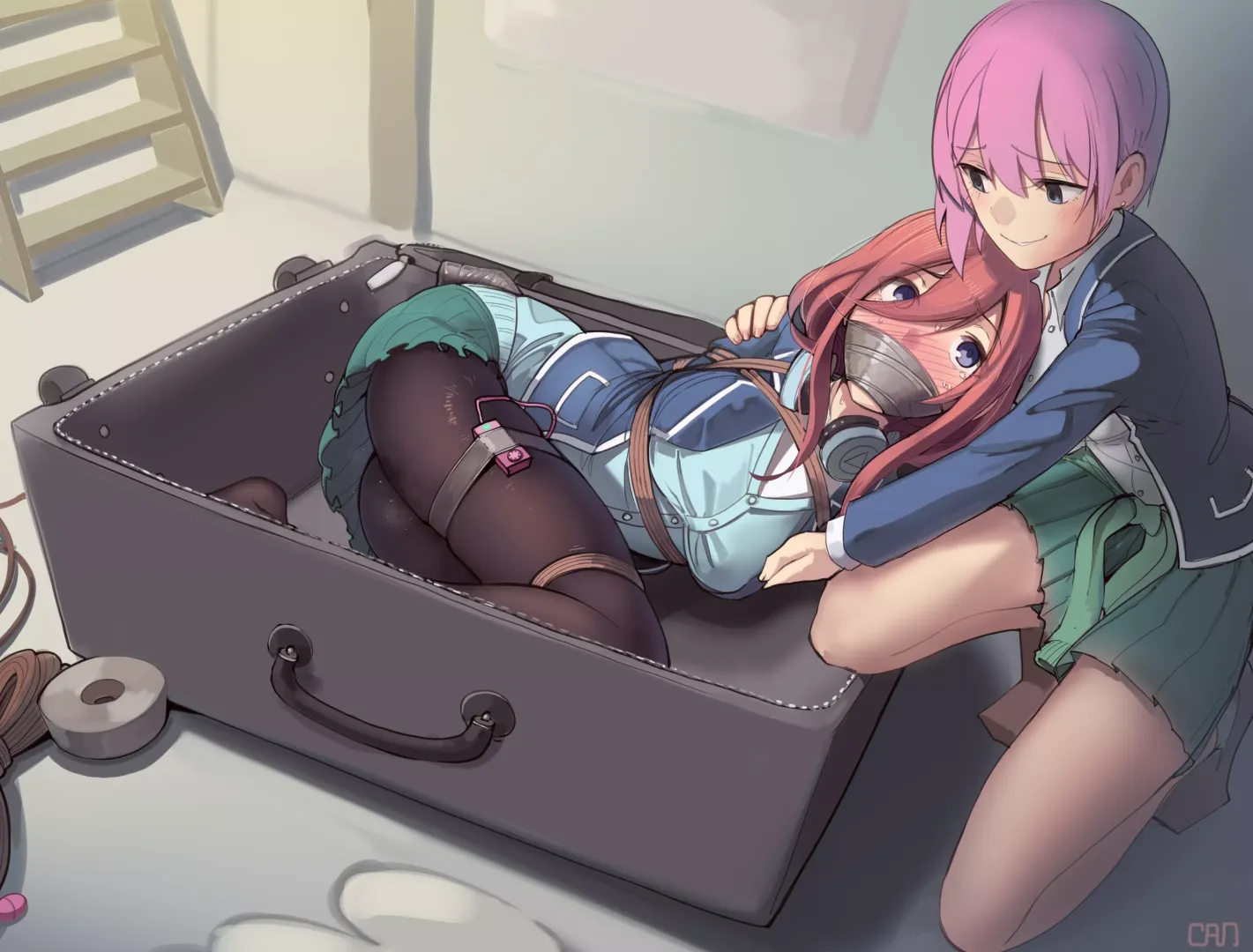 Ichika playing with her new toy