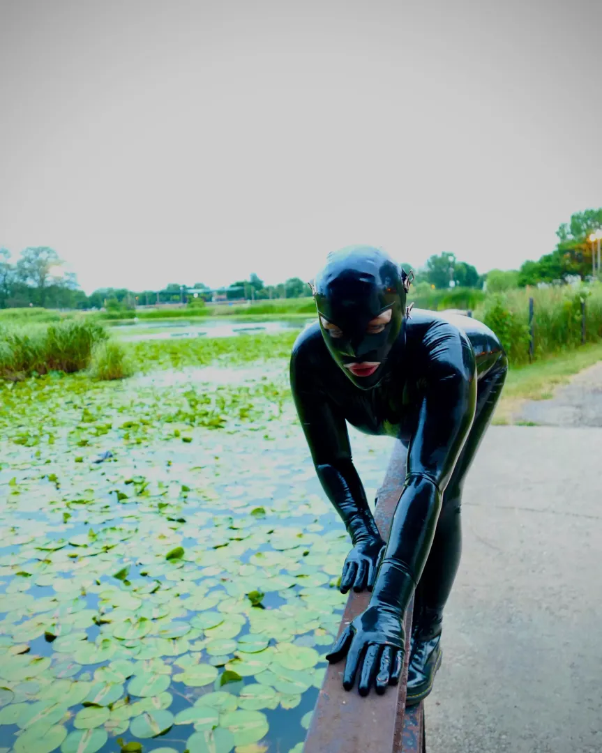 I’m my hood, being a creature from the green lagoon.