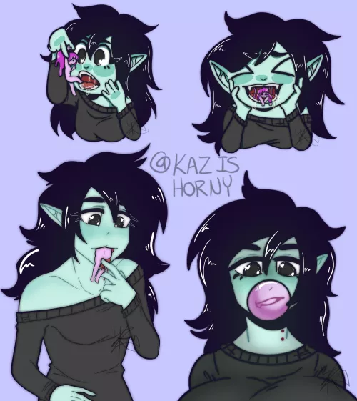{image} First shot at drawing some (implied?) vore, how’d I do? No princesses were harmed during this process. 🍬 (@Kazishorny on twitter)