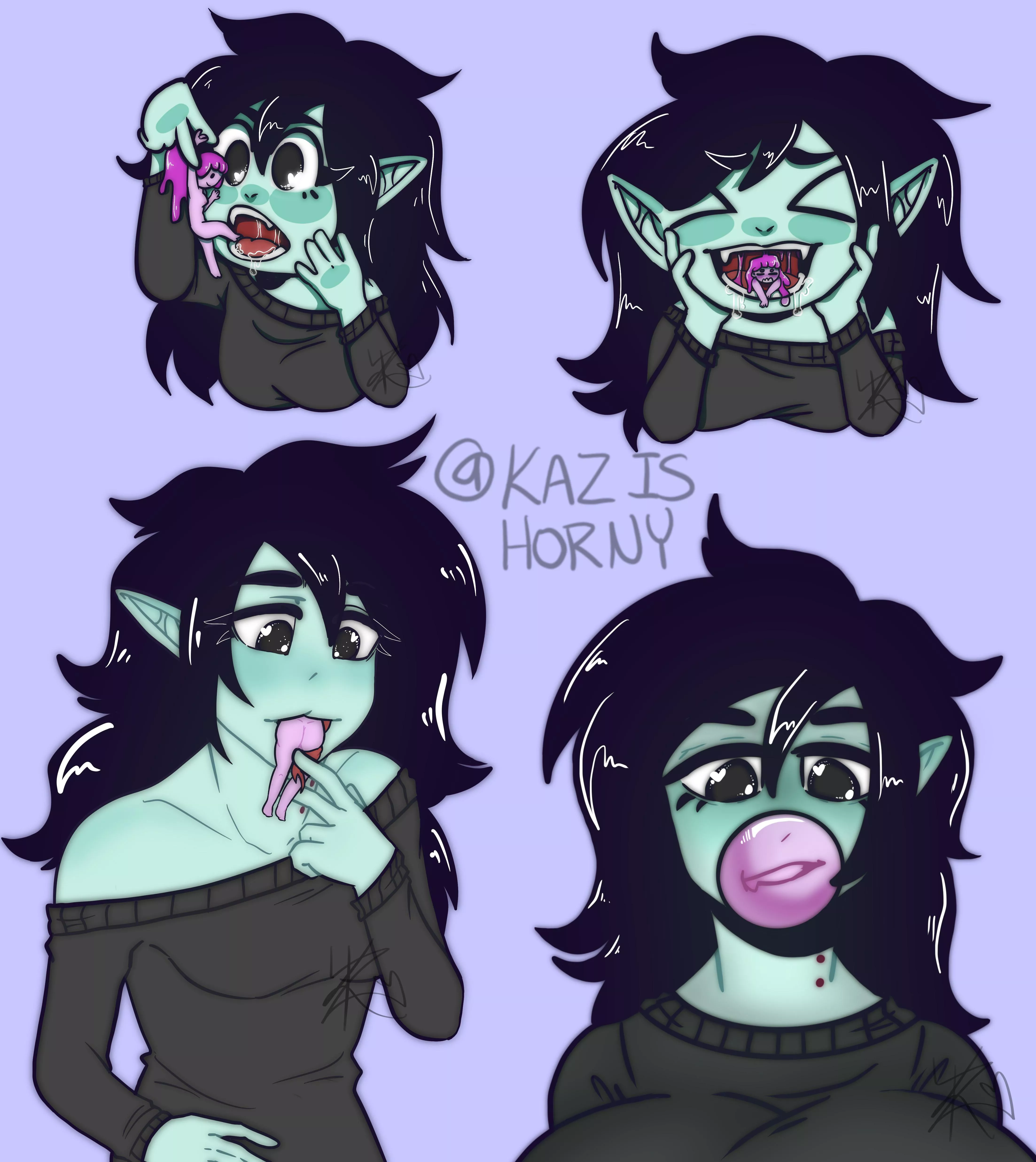 {image} First shot at drawing some (implied?) vore, how’d I do? No princesses were harmed during this process. 🍬 (@Kazishorny on twitter)