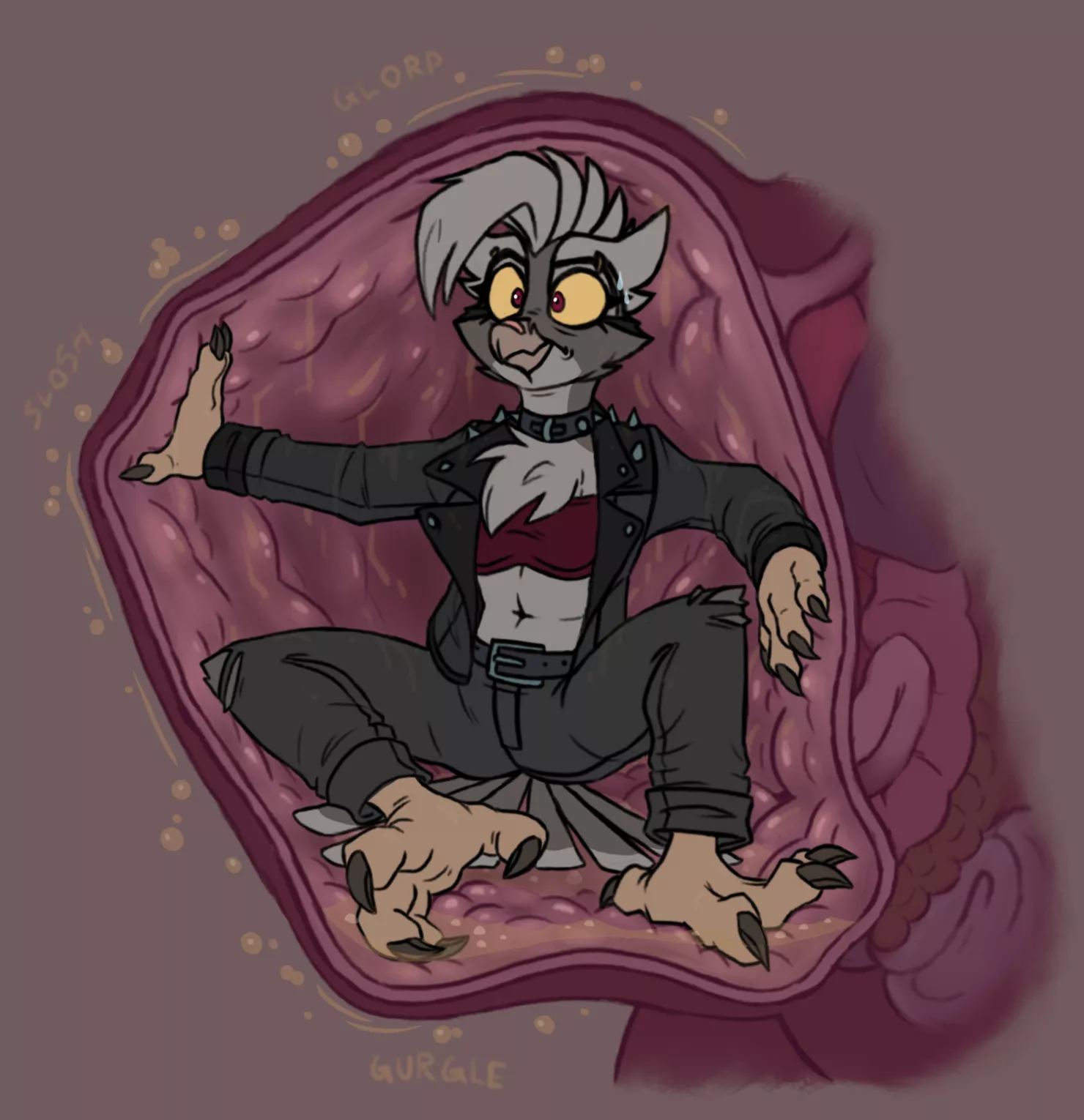 {Image} Made some fanart of Shammy getting bellied (Art by Me) [Oral] [OC]