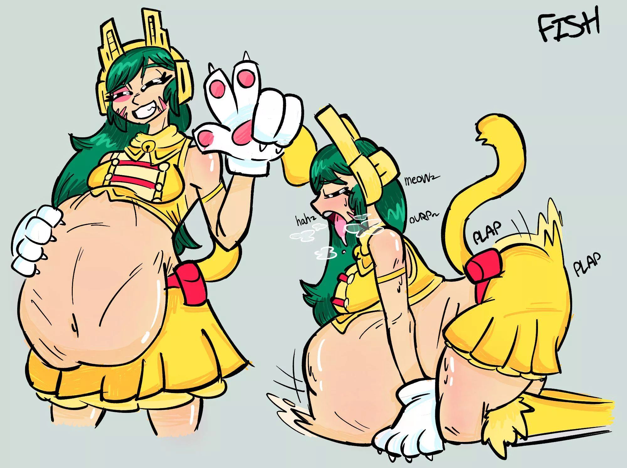 {image} ragdoll doodles (f pred, same size, soft vore, willing pred, willing prey, belly humping) (art by me)