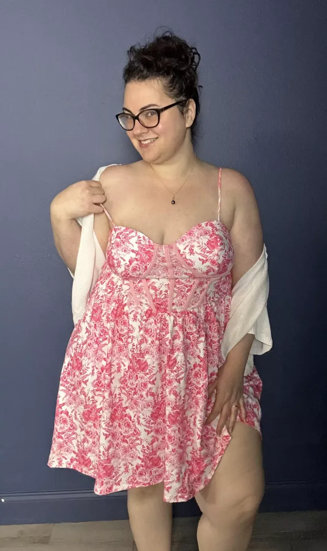 In a pink mood.