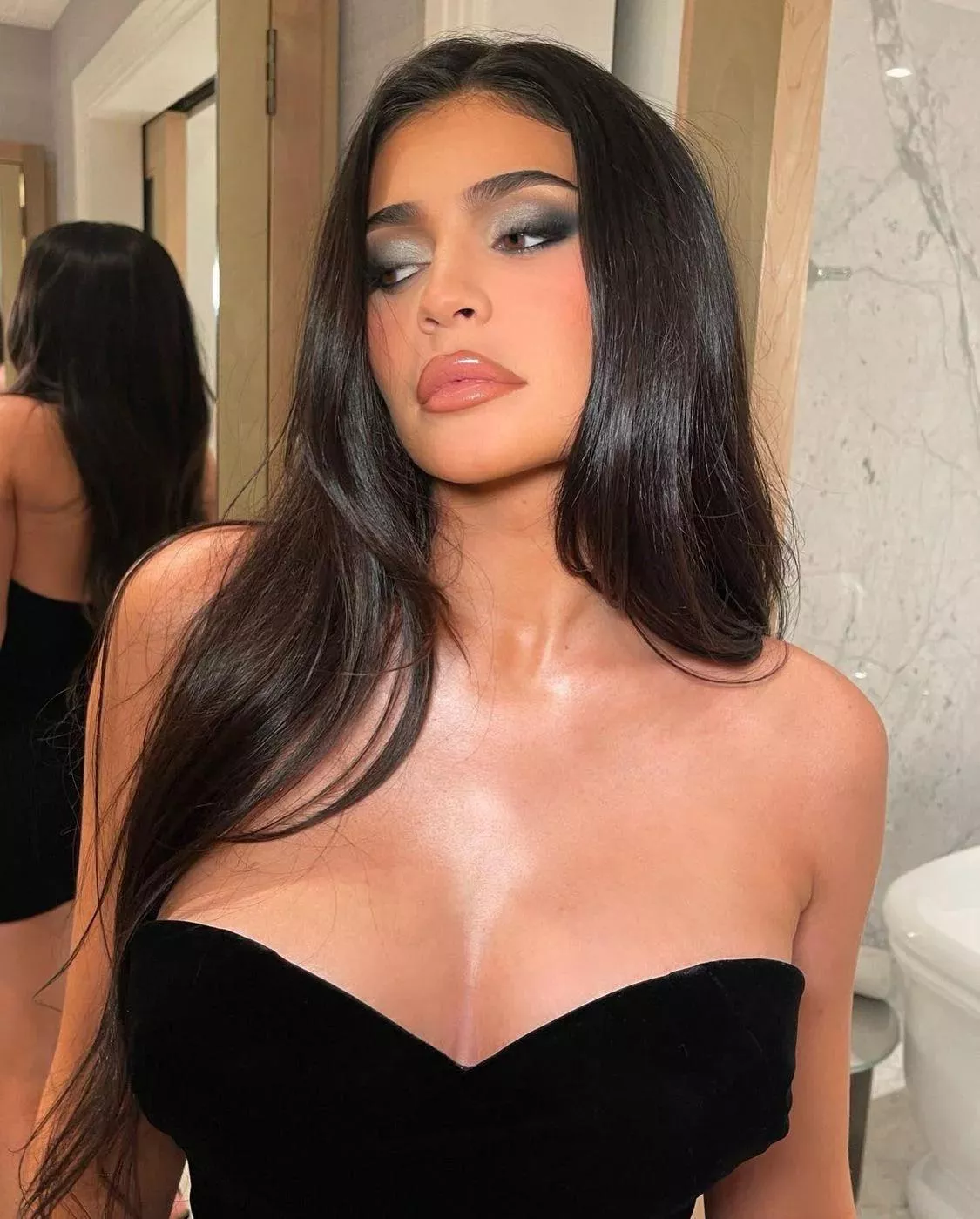 in black
