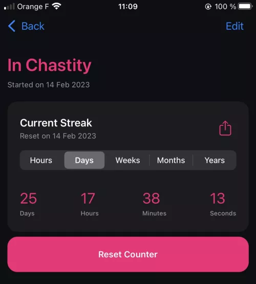 In chastity since Valentines day💕, my GF still thinks it’s not enough then.. 1 comment = +1 day added
