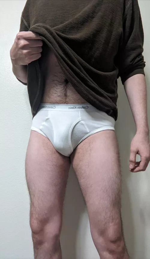 in college my roommate started hanging out in color briefs and a shirt after getting used to seeing me in CKs. I always thought it was hot