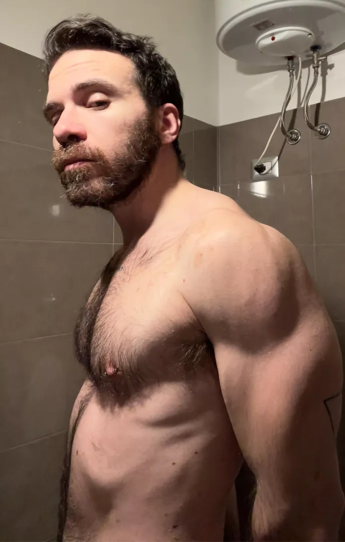In the bathroom