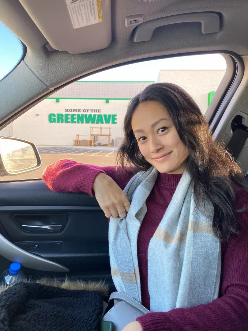 In the car