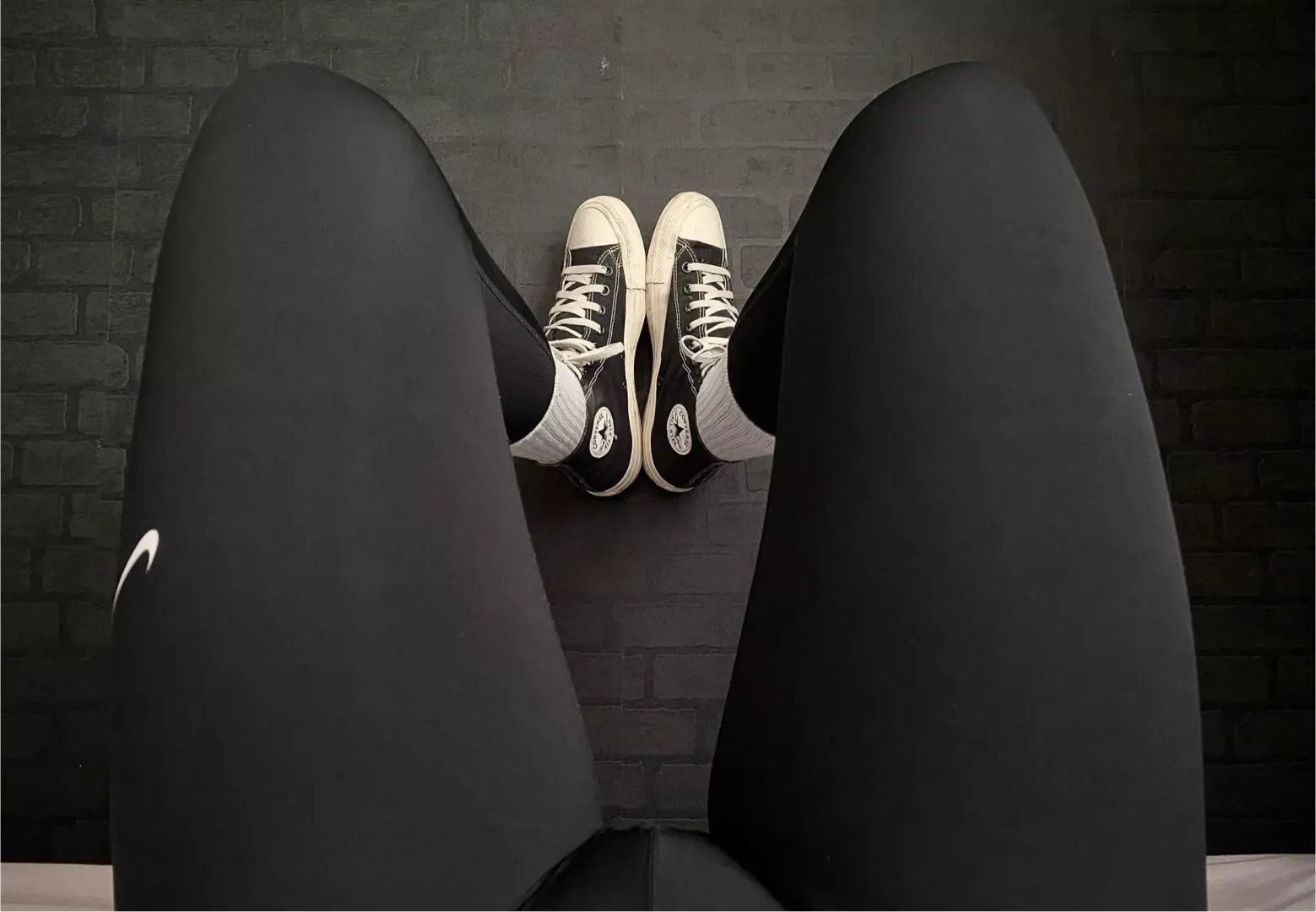 In tight leggings