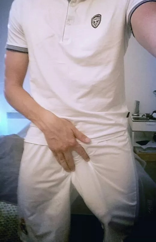In white