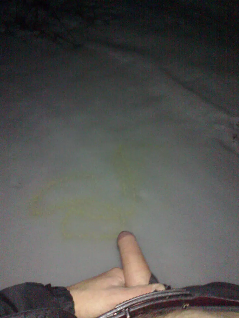 initials in the snow (about as legible as my cursive gets, at that)