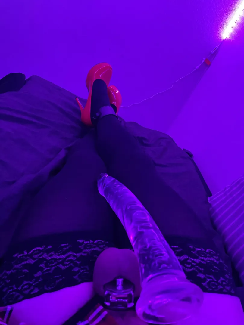 Inverted caged vs 11 inch dildo, being a sissy chastity slut truly is the best thing that’s ever happened to me