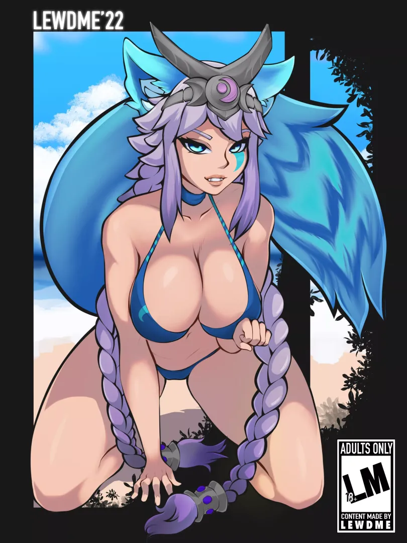 Io in a bikini at the beach (Lewd Me)
