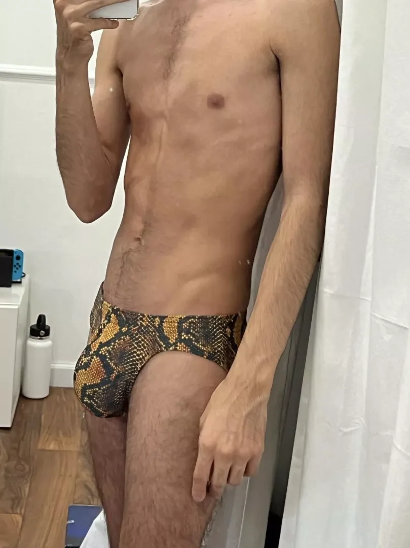 Is it too much to go to the beach with friends and stuff in this Speedo?