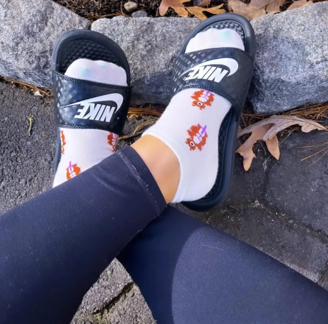 is there anything better than socks and slides? 🤤❤️