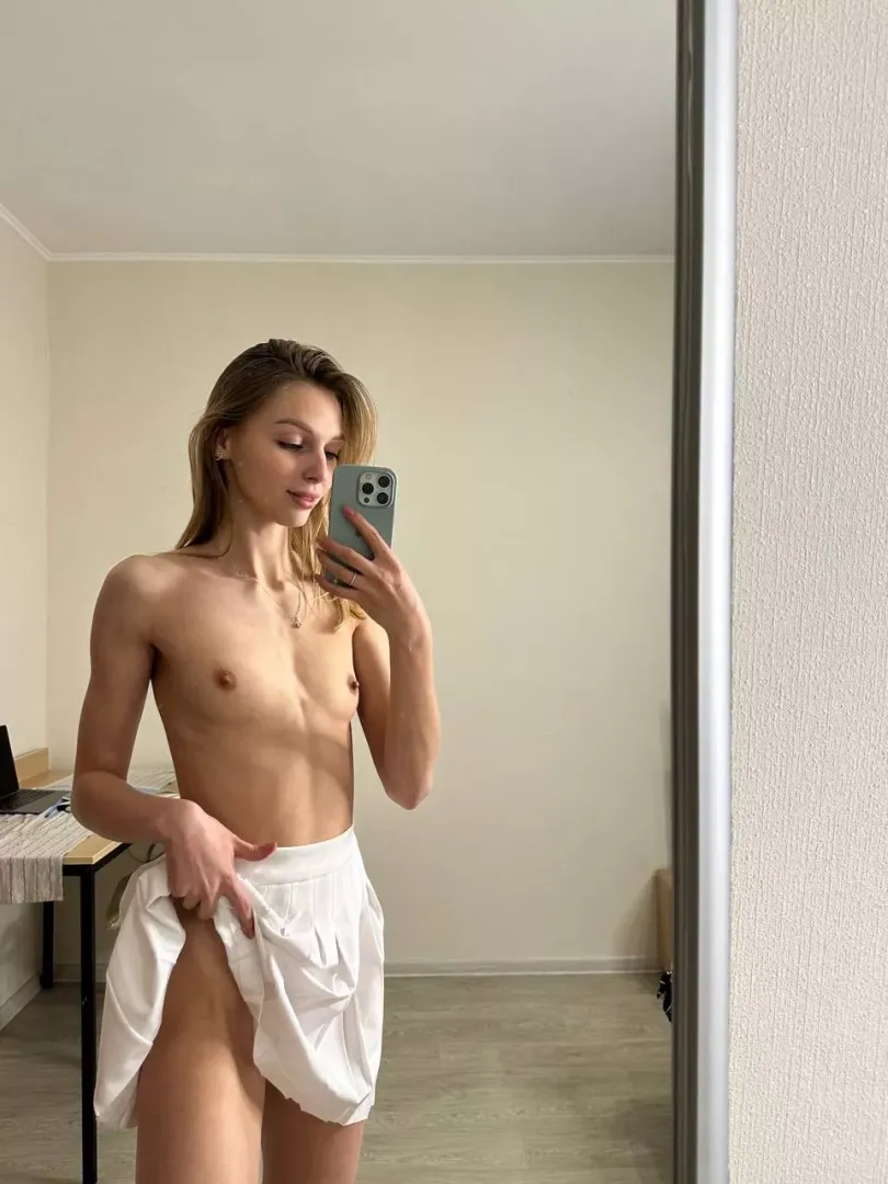 it seems there are no panties under the skirt
