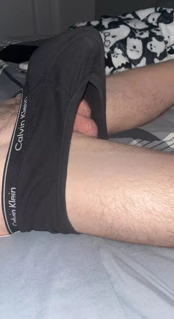 It’s hard to notice but if you look closely you can just barely see my cock outline