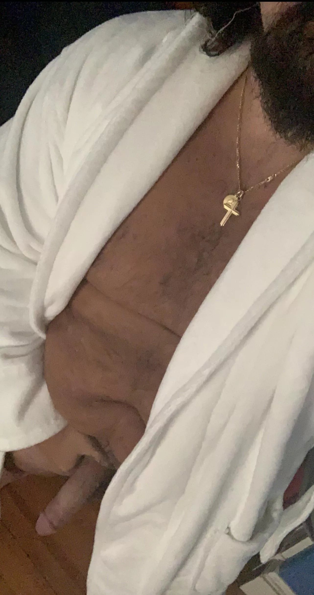 It’s starting to get cold, come snuggle up in the robe with me?