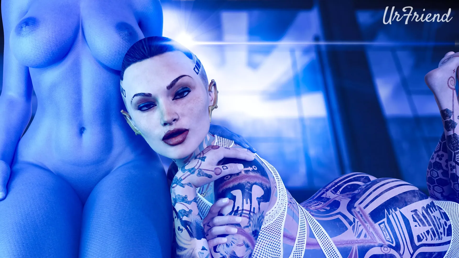 Jack and Liara send Shepard a come home quick message with a nice attachment (urfriend)