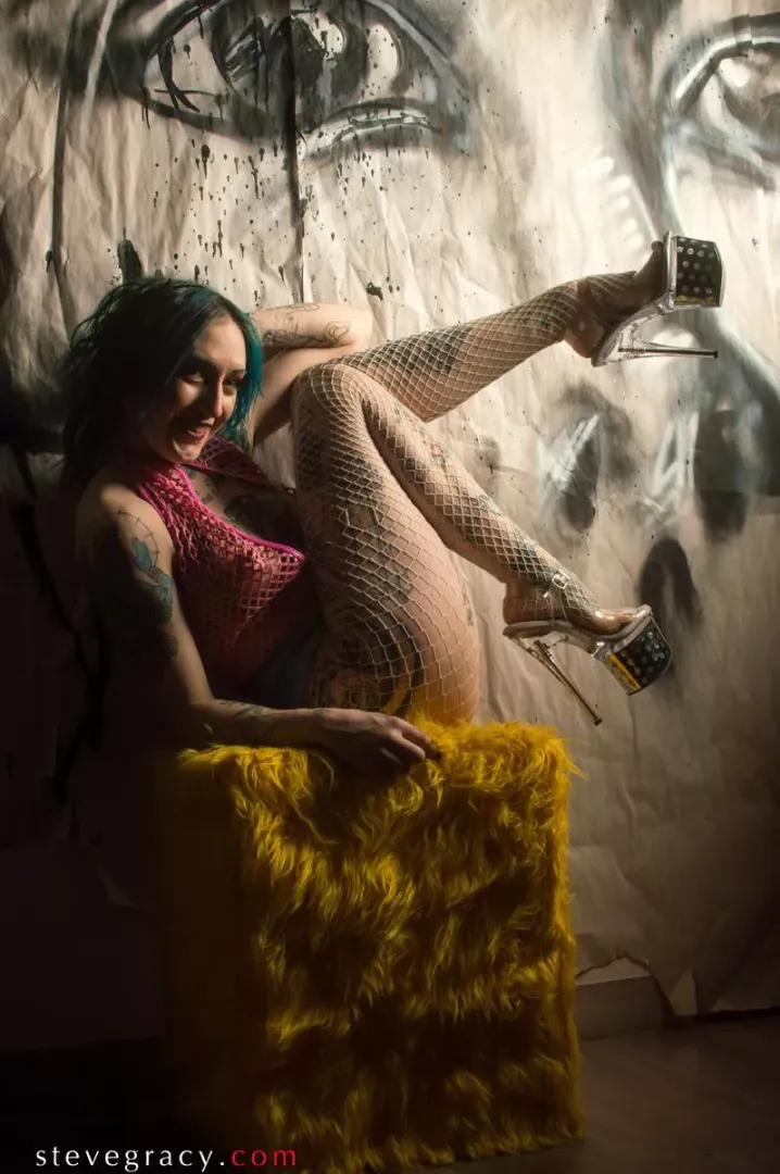 Jade in fishnet