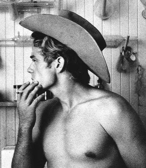 James Dean on the set of “Giant” …