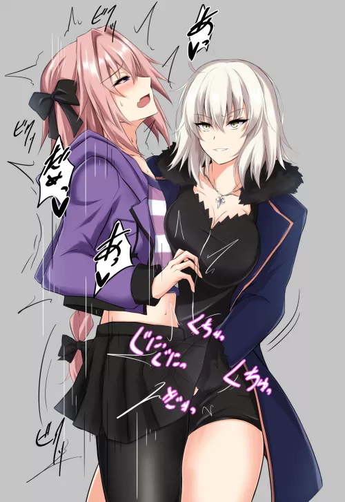 Jeanne toys with Astolfo 