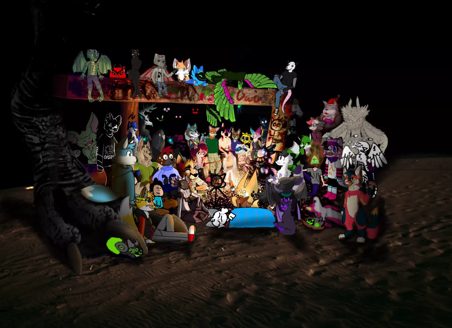 Joined the campfire collab! I'm the santa wolf with the big bag marshmallow for everyone!