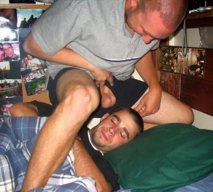 Joking around with the boys