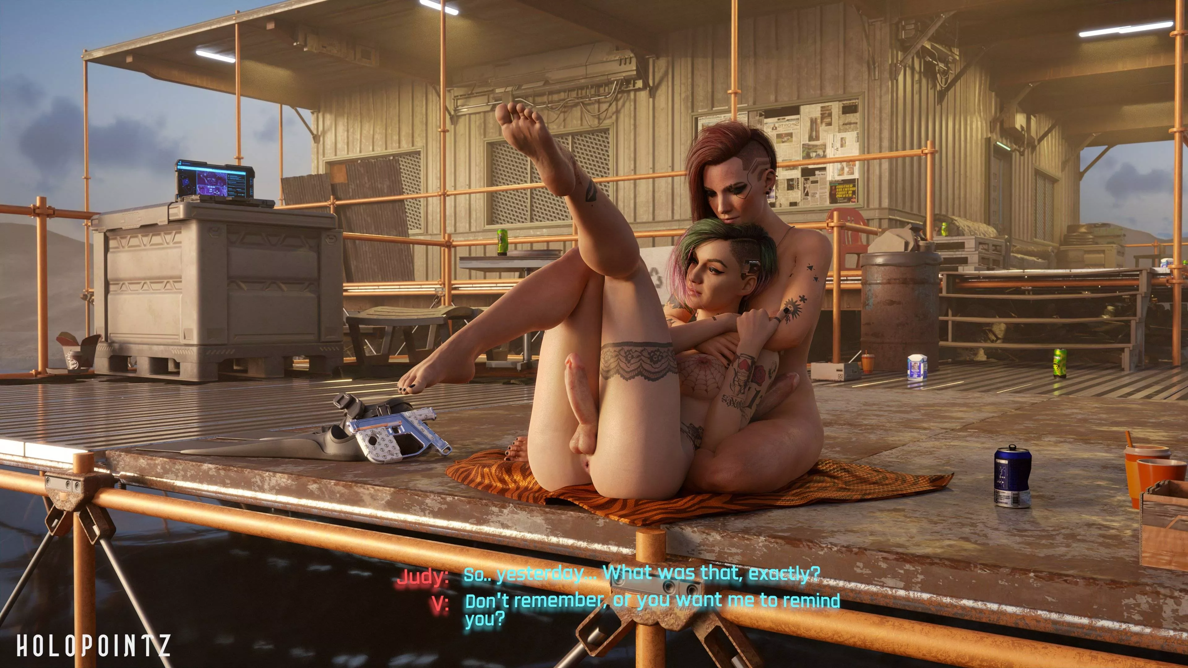 Judy & V, (Holopointz) [Cyberpunk 2077]