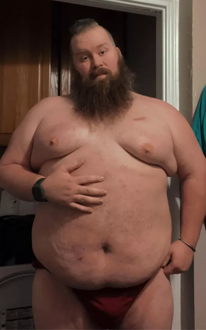 Just a big boy getting ready for a shower