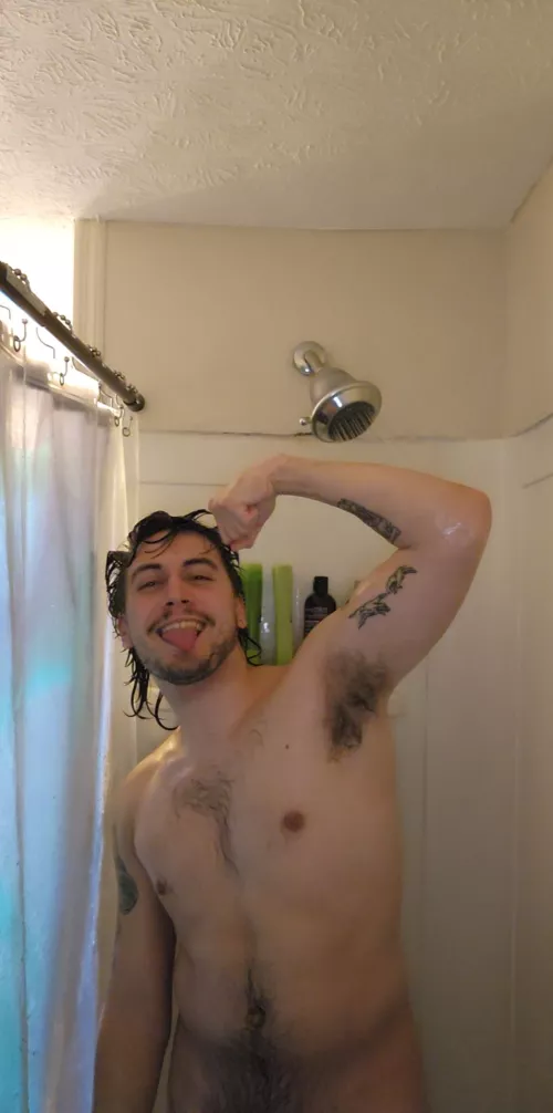Just a goofy guy in the shower