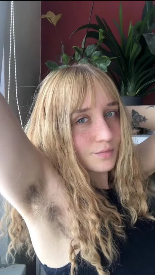 Just a hairy girl and a guy who likes hairy girls staring at each other